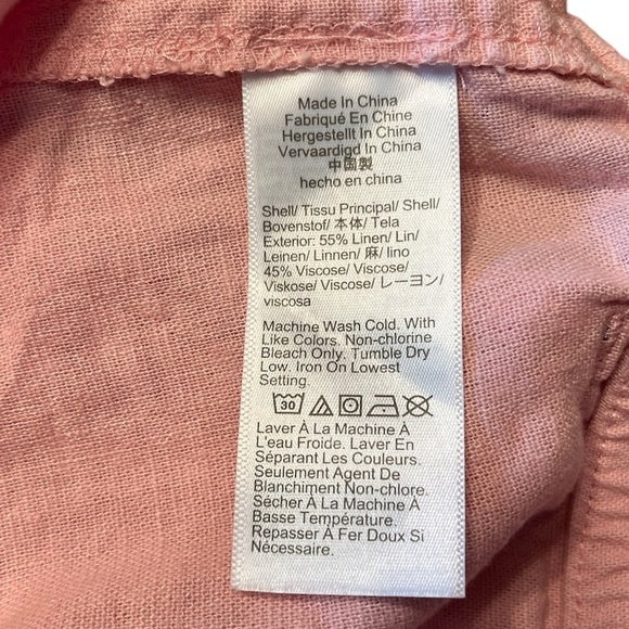 J. Crew Pink Linen Blend Cargo Shorts with Elastic Drawstring Waistband Size S - Picture 7 of 7